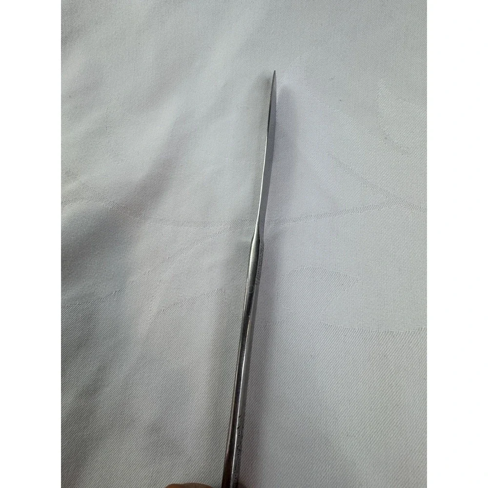 Customcraft Stainless Steel Dinner Knife Floral Scroll Pattern Serrated Taiwan